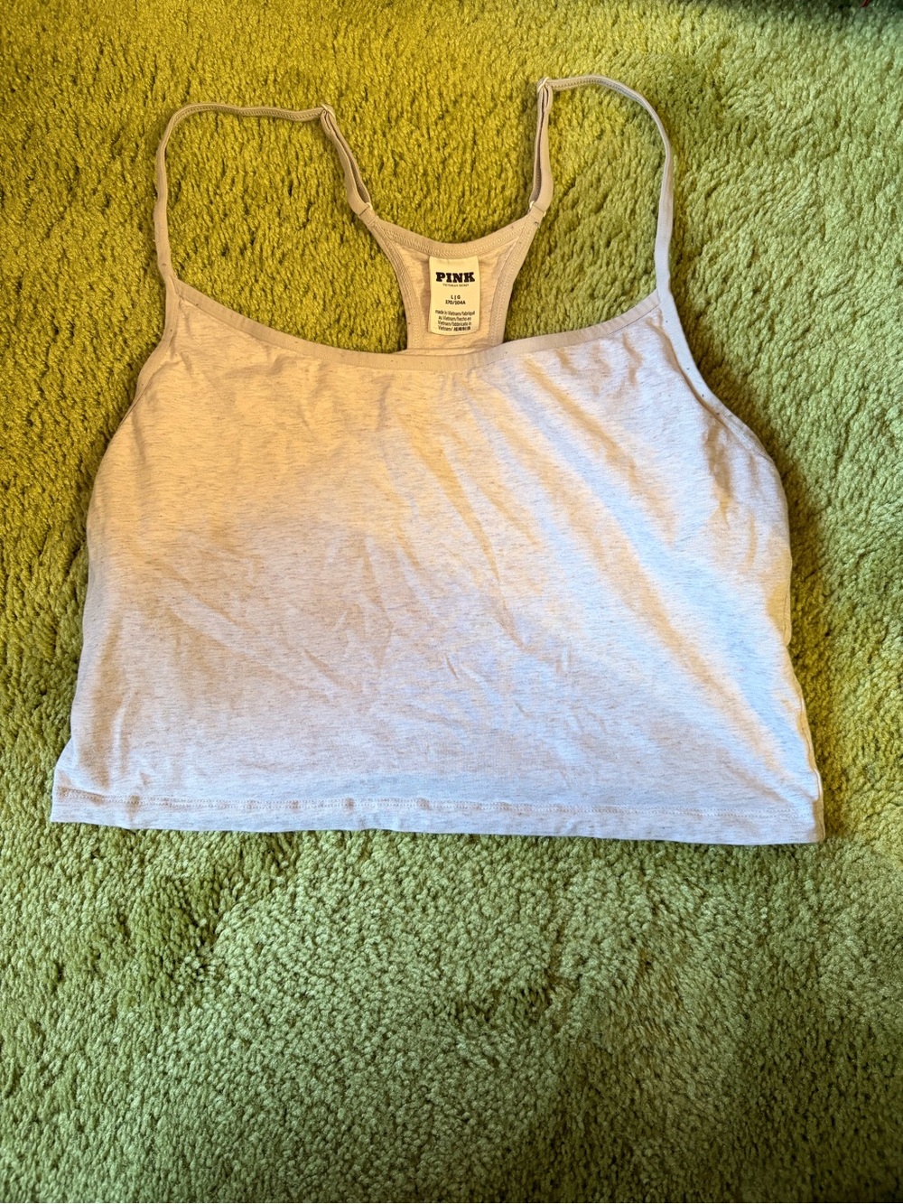 PINK Victoria's Secret Gray Racerback Crop Camisole